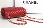 Chanel Classic Handbag Red 20cm - 2