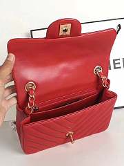 Chanel Classic Handbag Red 20cm - 6