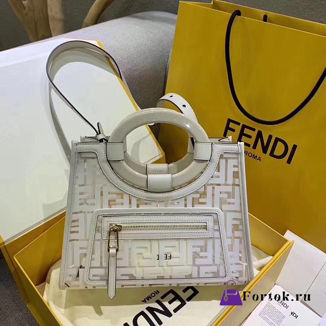 FENDI Handbag Black/White 110606D 28cm - 1