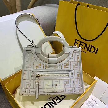 FENDI Handbag Black/White 110606D 28cm