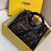 FENDI Handbag Black/White 110606D 28cm - 5