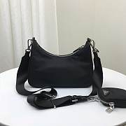 PRADA Nylon Hobo Crossbody Black 01 1BH20 22cm - 5