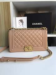 Chanel Quilted Caviar Medium Boy Brown 67086  25cm - 1