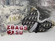 Dior Women Saddle Bag in Blue Canvas small 20cm - 1