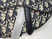 Dior Women Saddle Bag in Blue Canvas small 20cm - 2