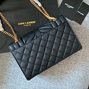 YSL ENVELOPE Medium Caviar Bag Black/White 24cm - 3