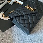 YSL ENVELOPE Medium Caviar Bag Black/White 24cm - 4