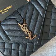 YSL ENVELOPE Medium Caviar Bag Black/White 24cm - 2