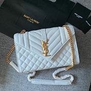 YSL ENVELOPE Medium Caviar Bag Black/White 24cm - 6