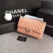 CHANEL Leather Flap Bag Gold Pink 25cm - 2