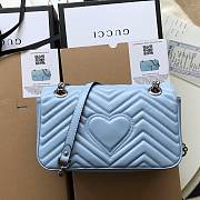 GG Marmont Small shoulder bag Blue 25cm - 3