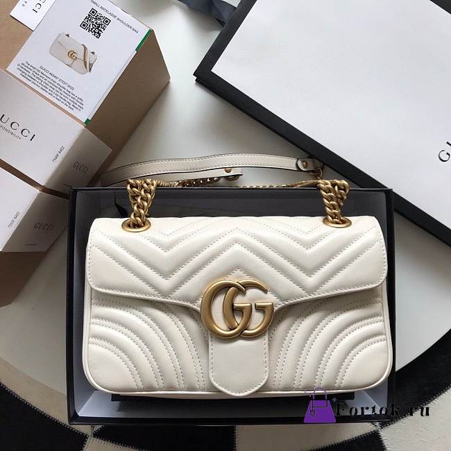 GG Marmont Small shoulder bag White 26cm - 1