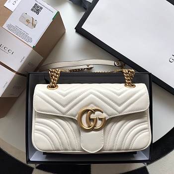 GG Marmont Small shoulder bag White 26cm