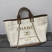 Chanel Cowboy Shopping Bag Beach Bag Beige - 1