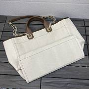Chanel Cowboy Shopping Bag Beach Bag Beige - 4