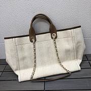 Chanel Cowboy Shopping Bag Beach Bag Beige - 3