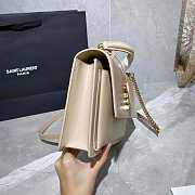 YSL SUNSET Monogram Medium Crocodile Embossed Shiny White 25cm - 5