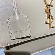 YSL SUNSET Monogram Medium Crocodile Embossed Shiny White 25cm - 3