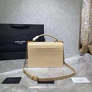YSL SUNSET Monogram Medium Crocodile Embossed Shiny White 25cm - 6