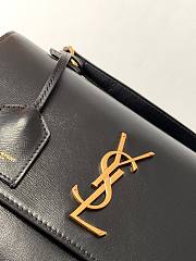 YSL Sunset Monogram Medium Crocodile embossed Shinny Black 25cm - 4