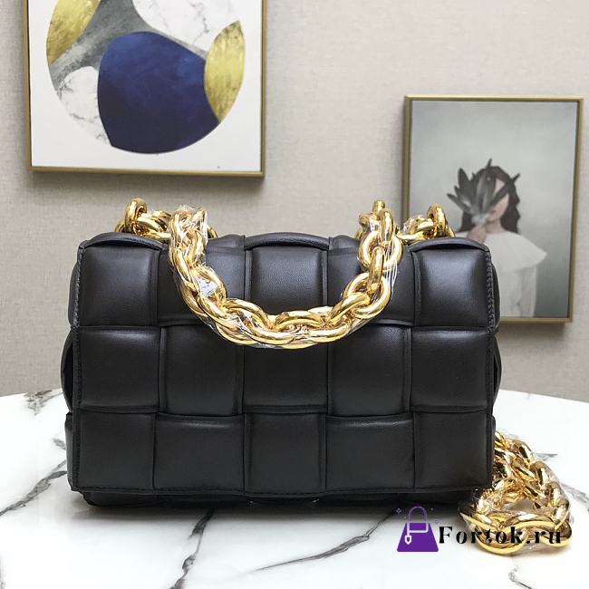 Bottega Veneta Gold Chain Cassette Black 44048 26cm - 1