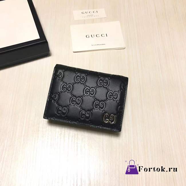 Gucci Ophidia Embossed Wallet Black Leather 11cm - 1