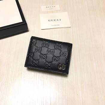 Gucci Ophidia Embossed Wallet Black Leather 11cm