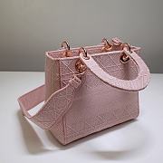 DIOR Medium LADY D'LITE BAG Bois De Rose Cannage Embroidery M0565OREY - 3