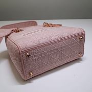 DIOR Medium LADY D'LITE BAG Bois De Rose Cannage Embroidery M0565OREY - 2