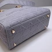 DIOR Medium LADY D'LITE BAG Rock Gray Cannage Embroidery M0565OREY  - 3