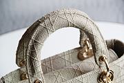 DIOR Medium LADY D'LITE BAG Beige Cannage Embroidery M0565OREY  - 2