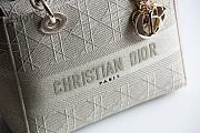 DIOR Medium LADY D'LITE BAG Beige Cannage Embroidery M0565OREY  - 5