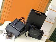 YSL Classic Sac-De-Jour Baby in Embossed Crocodile Shiny Black 421863 36cm - 3