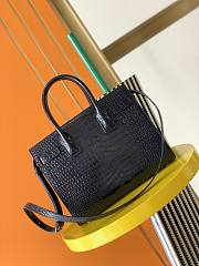 YSL Classic Sac-De-Jour Baby in Embossed Crocodile Shiny Black 421863 36cm - 5