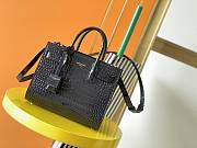 YSL Classic Sac-De-Jour Nano in Embossed Crocodile Shiny Black 329035 22cm - 1