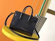 YSL Classic Sac-De-Jour Nano in Embossed Crocodile Shiny Black 329035 22cm - 3