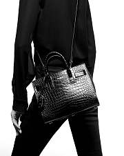 YSL Classic Sac-De-Jour Nano in Embossed Crocodile Shiny Black 329035 22cm - 6