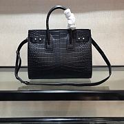 YSL Le Sac-De-Jour tote bag Crocodile pattern Black 464960 32cm - 5