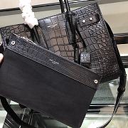 YSL Le Sac-De-Jour tote bag Crocodile pattern Black 464960 32cm - 6