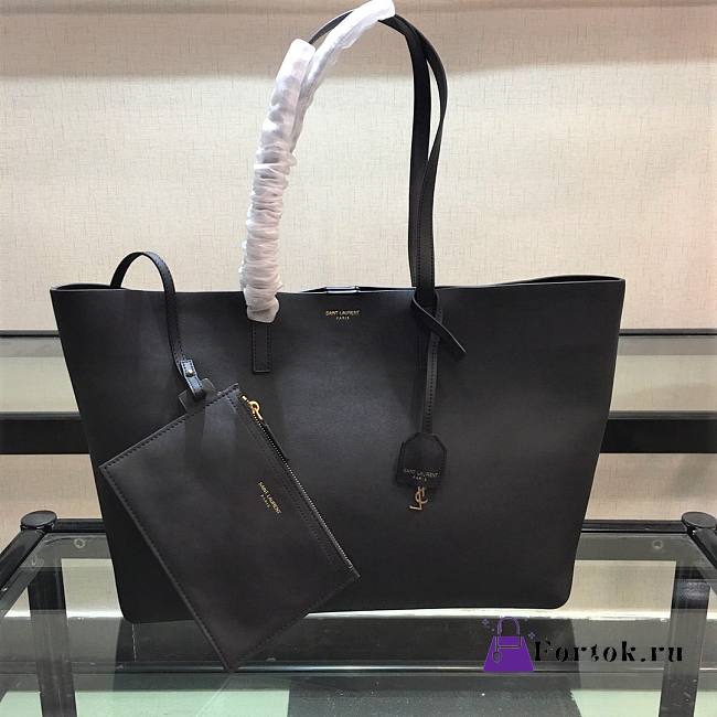 YSL casual shopping handbag calfskin Black 37cm - 1
