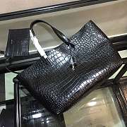 YSL casual shopping handbag Crocodile Black 37cm - 5