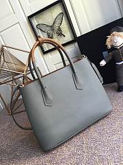 PRADA Medium Saffiano Leather Double Prada Bag Gray 1BG775 33cm - 5