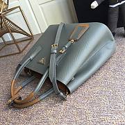 PRADA Medium Saffiano Leather Double Prada Bag Gray 1BG775 33cm - 3
