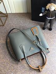 PRADA Medium Saffiano Leather Double Prada Bag Gray 1BG775 33cm - 2