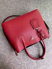 PRADA Medium Saffiano Leather Double Prada Bag Red 1BG775 33cm - 6