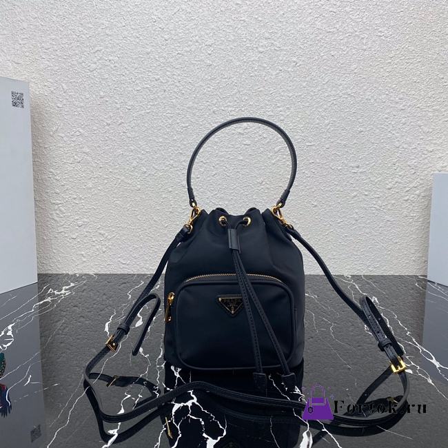 PRADA Nylon Duet Shoulder Bag Black 1BH038 23cm - 1