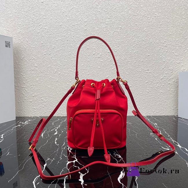 PRADA Nylon Duet Shoulder Bag 1BH038 Fiery Red 23cm - 1