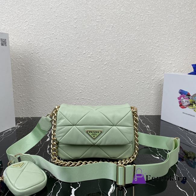 PRADA System nappa leather patchwork bag Green 1BD292 - 1