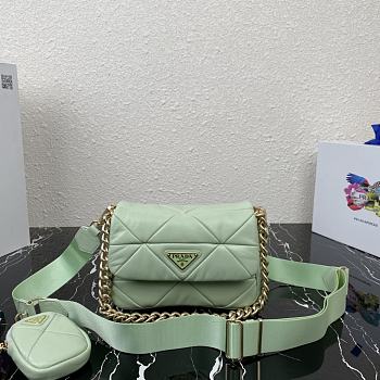 PRADA System nappa leather patchwork bag Green 1BD292