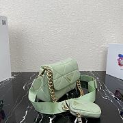 PRADA System nappa leather patchwork bag Green 1BD292 - 6